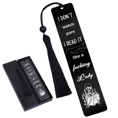Smut Metal Bookmark Gift with Tassels Funny Book Marks for Women Friends