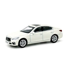 Modelo de vehículo diecast Paudi Infiniti Q50S miniatura juguete blanco escala 1/64