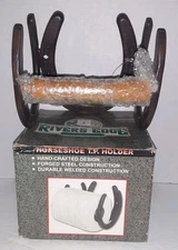 Rivers Edge Horseshoe T. P. Tissue Toilet Paper Holder Metal Wood Novelty New
