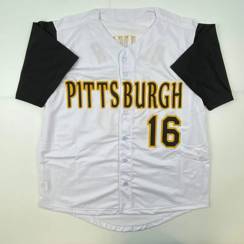Camiseta de béisbol blanca autografiada/firmada de los Piratas de Pittsburgh de Al Oliver certificado de autenticidad de la JSA Foto 4 de 4