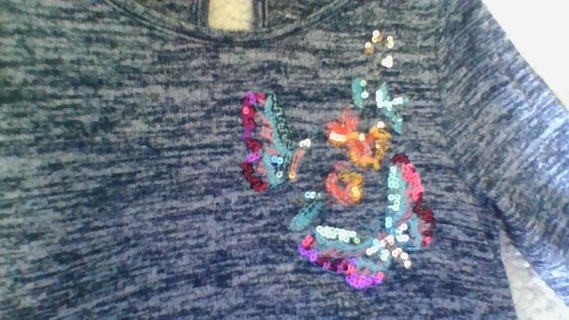 Sonoma Girls 8 Beautiful Bling Sequin/Embroidery Butterfly/Floral Soft Knit Top