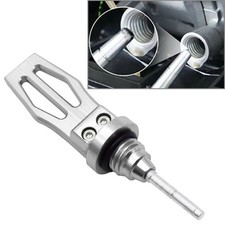 Motorcycle Engine Oil Dipstick Cap Plug CNC Crankcase Oil Level Gauge Silver
