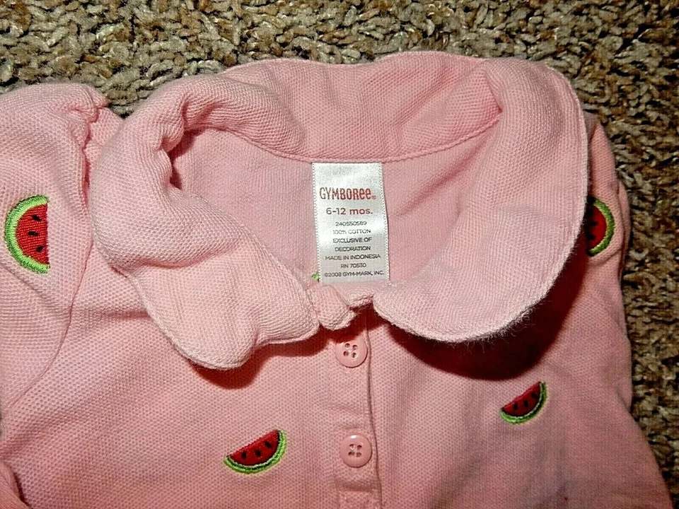 8H!WOW! Juego de vestido de tenis polo sandía vintage de 3-6 m GYMBOREE y cubierta de pañales Foto 4 de 4