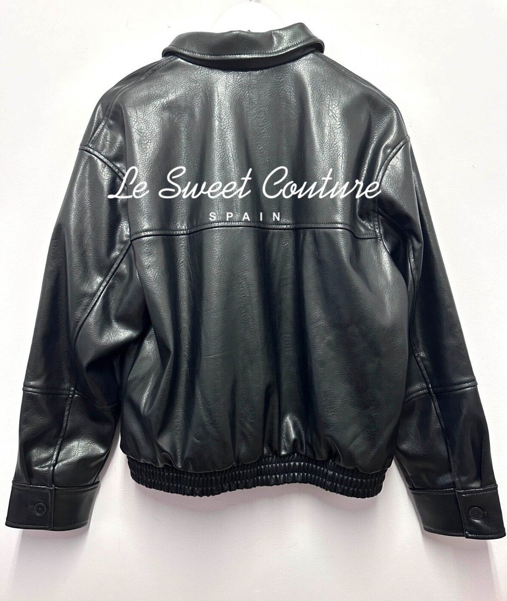 ジャケット・アウター short blk FAKE leather bomber jacket vy short blk FAKE leather bomber jacket vy