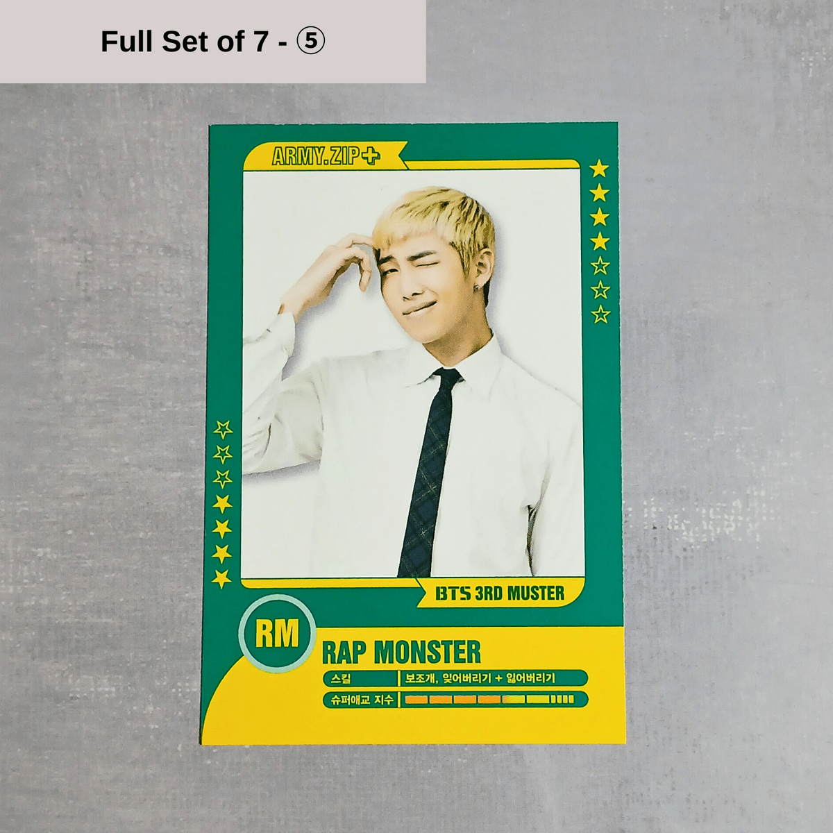 BTS 3rd Muster Seoul ARMY Zip+ Official Player Card Set - RM