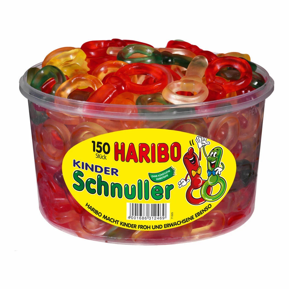 Haribo children pacifier gummy bears wine gum fruit gum 150 pieces 1200g tin