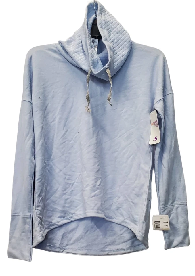 Top pulóver de manga larga con cuello capucha acolchado Soffe para mujer, azul pluma, grande Foto 2 de 4