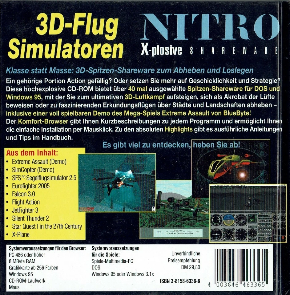 Data Becker - Nitro X - plosive " 3D Flug Simulatoren " Spitzen Shareware - Bild 2 von 2