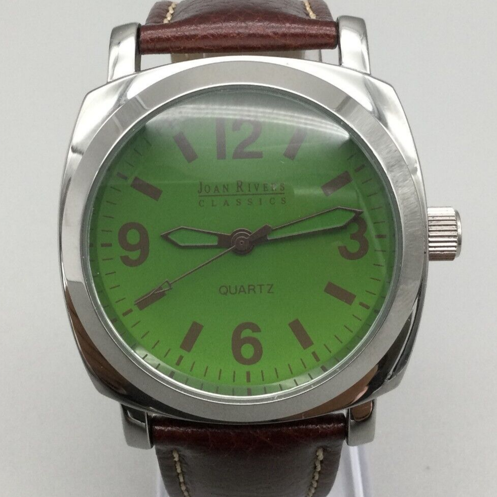 Joan Rivers Classic Watch Women 40mm Silver Tone Green Dial  display picture 1