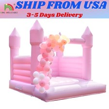 13ft Commercial PVC Bouncy Castle Pink Inflatable Bounce House For Wedding Party