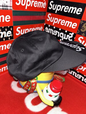 Supreme Visor Label 6-Panel Black Cap Hat Box Logo SS18 | eBay