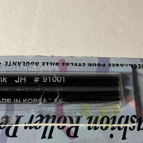 NOS Pack Of 2 Micro Ceramic Roller Pen Refills 0.5mm Jumbo #91004 Black Ink 1995 - Picture 3 of 3