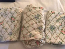 vintage martex 2-twin flat 1-fitted floral 