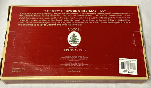 Spode Christmas Tree Rectangular Scalloped Serving Tray 11" Inch Mint MIB NEW - Picture 4 of 13
