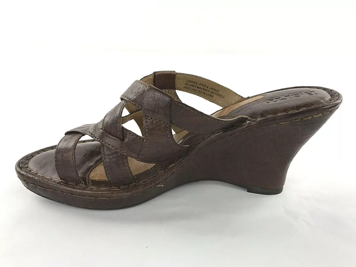 Born leather cheap wedge sandals