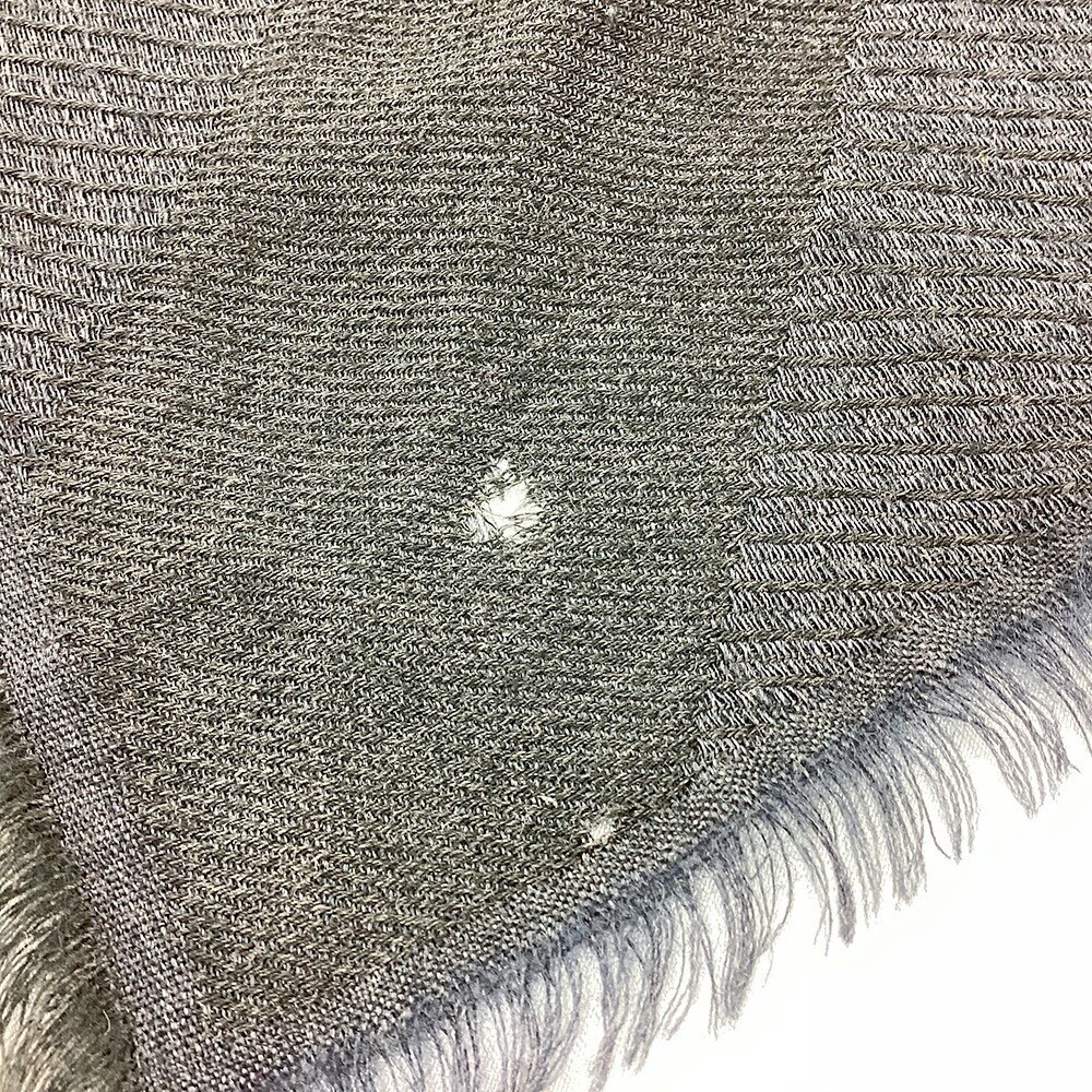 Gucci 508027 Scarf Muffler Gg Logo Black Gray Used From