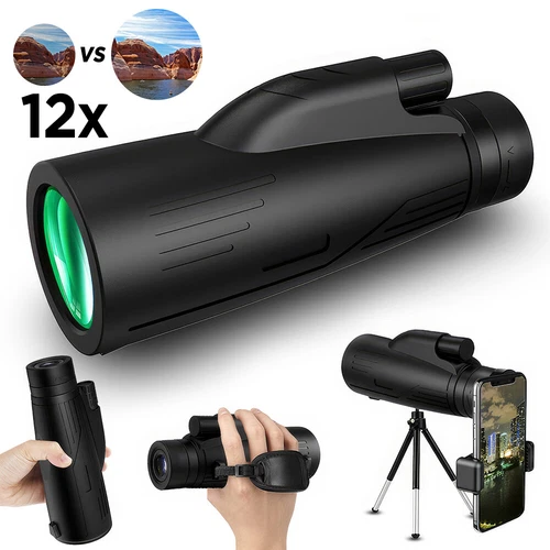 12x Telescope Spotting Scope Powerful Zoom Monocular FMC BAK4 Waterproof Tripod