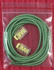 NEW Asics GEL-NOOSA Rope Shoelaces With Clips Lime Green Red AUTHENTIC