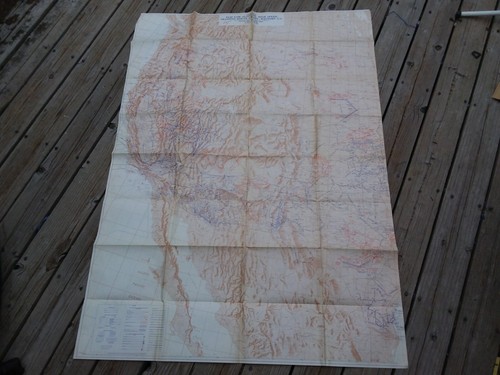 Vintage 1964 West United States USAF/USN Altitude Route Chart Aviation Military - Picture 1 of 5