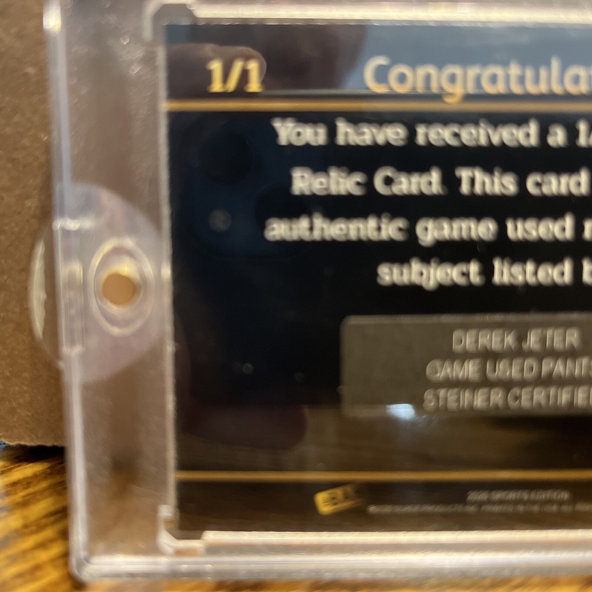 Derek Jeter 1/1 Game Used Pin Stripe Pants Steiner Certified