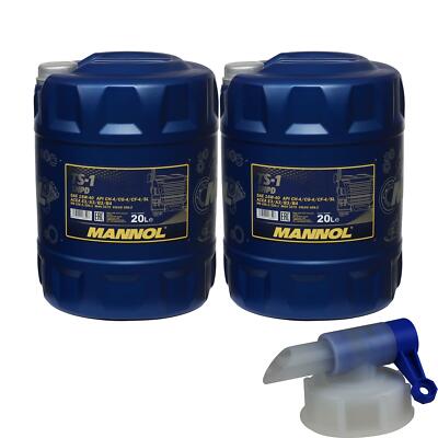 2x 20 Liter MANNOL Motoröl TS-1 SHPD 15W-40 API CG-4/CF-4/SL + Auslaufhahn