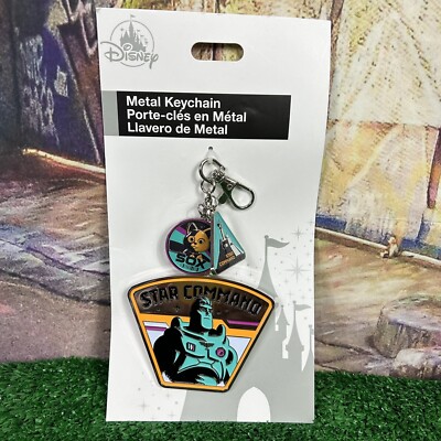 Disney Parks Star Command Buzz Lightyear Keychain Sox Metal Large NWT H11