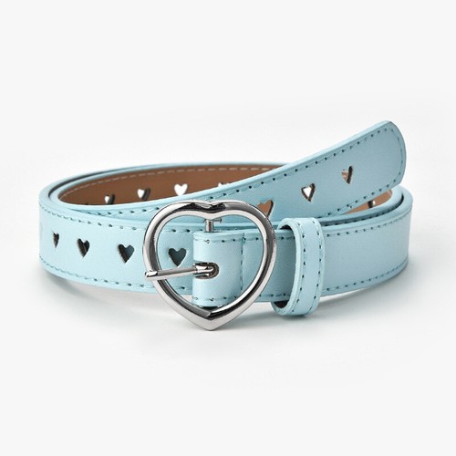 Peach Heart Buckle Faux Leather Heart Shape Hole Hollow Solid Color 1Pcs Casual∂ - Picture 14 of 21