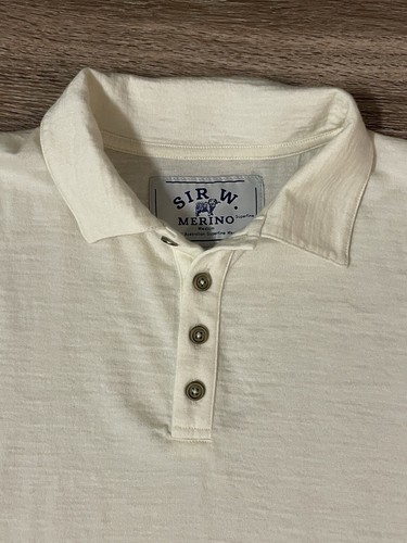 Camisa Polo Sir W. The George Clásica Manga Corta Lana Merino Natural Talla: M - Imagen 4 de 15