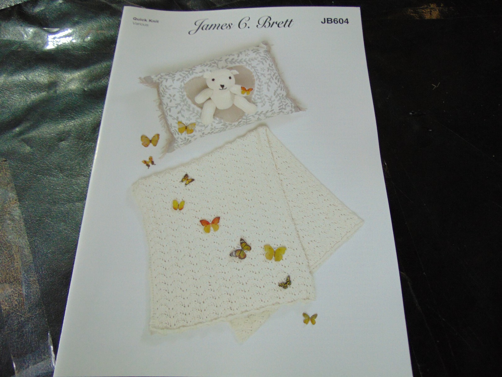 James C Brett Quick Knit Knitting Pattern JB604 Blanket and Bear