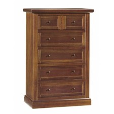 Mar.c.a. Design Cassettiera 6 Cassetti Arte Povera Legno Noce Scuro Classico