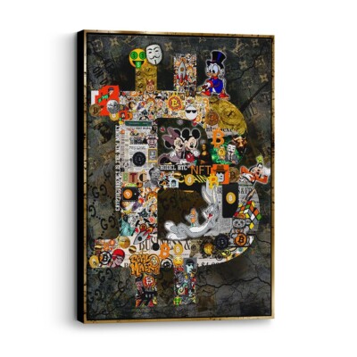  WANDBILD LEINWAND, ACRYLGLAS COIN KRYPTO POP ART LUXUS BILD WANDBILD PREMIUM