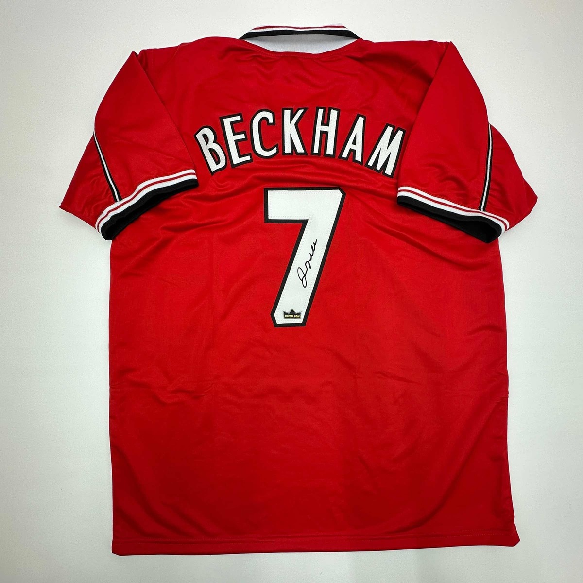 Facsimile Autographed David Beckham Manchester United Red Reprint