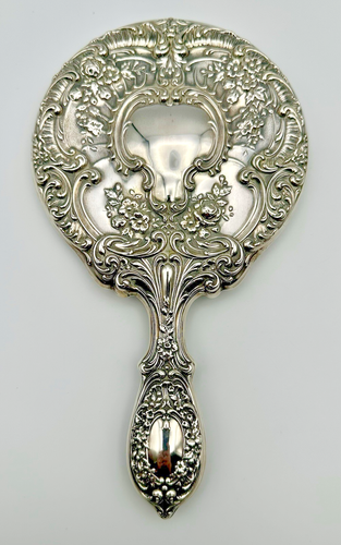 GORHAM STERLING SILVER 3 PIECE DRESSER SET- BUTTERCUP 23 MIRROR - BRUSH - COMB - Picture 5 of 17