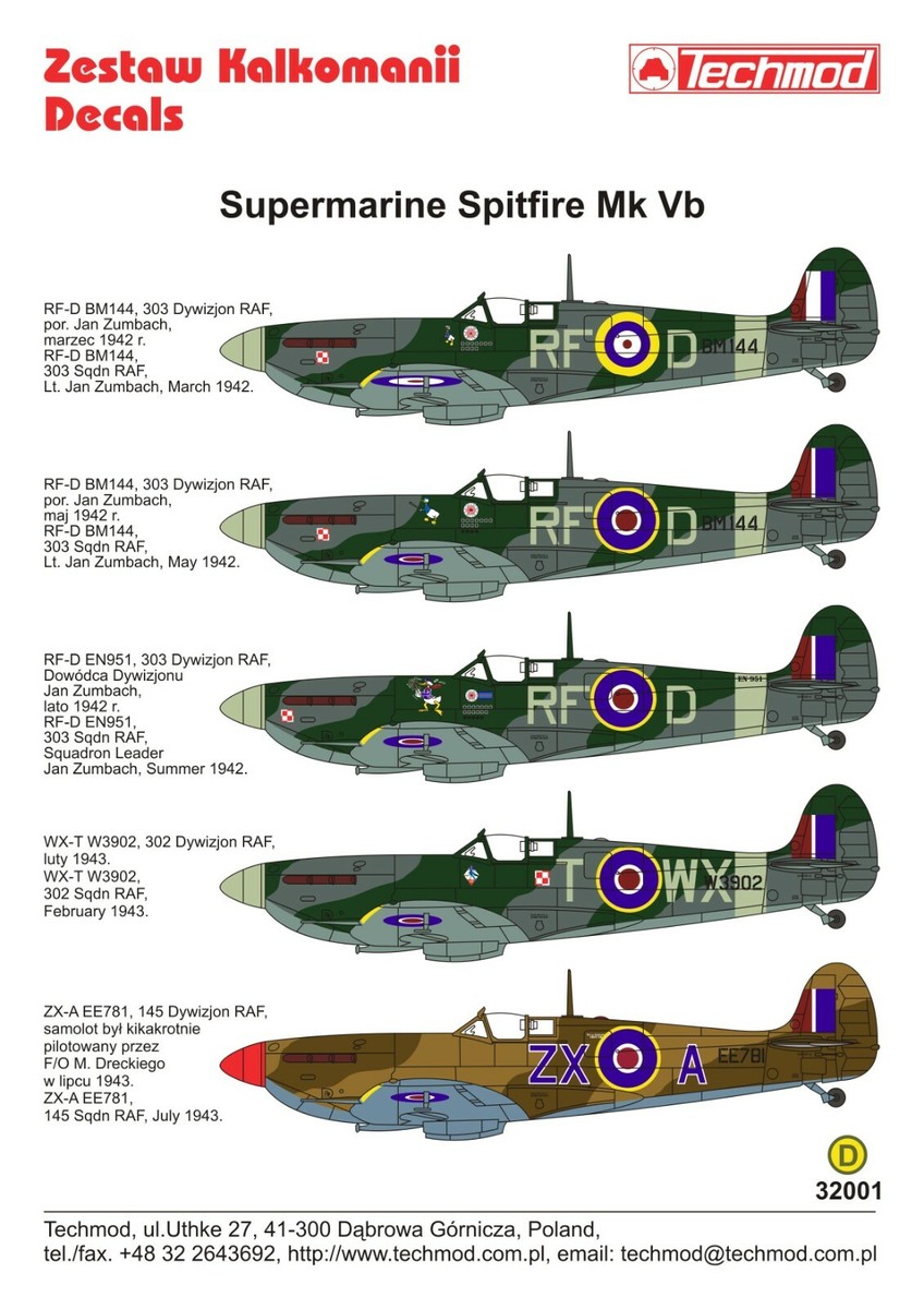 専用F×2 Techmod 1/32 Supermarine Spitfire Mk.Vb # 32001 for sale