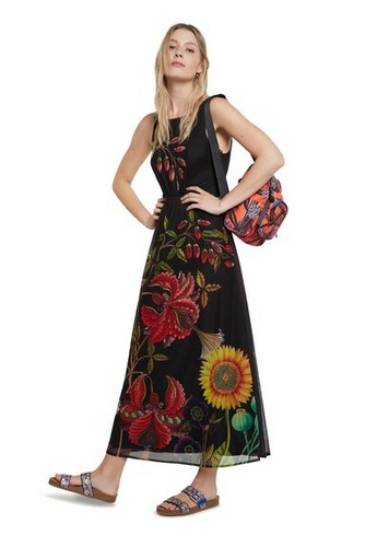 Desigual Donna Abito 21SWVKB4 2000 Negro Primavera/Estate 2021 | eBay