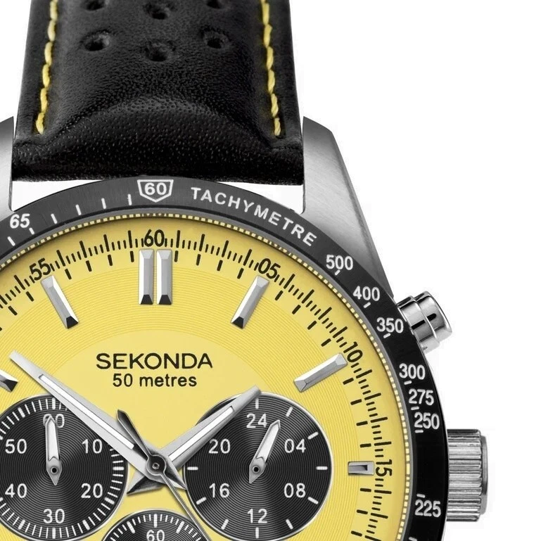 Sekonda Mens Watch 1395 Aviator Chronograph Leather Strap 1395 RRP