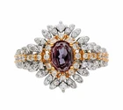 Vintage Style 1.2 Ct Lab-Grown Alexandrite Halo Ring S925 Silver Handmade Ring
