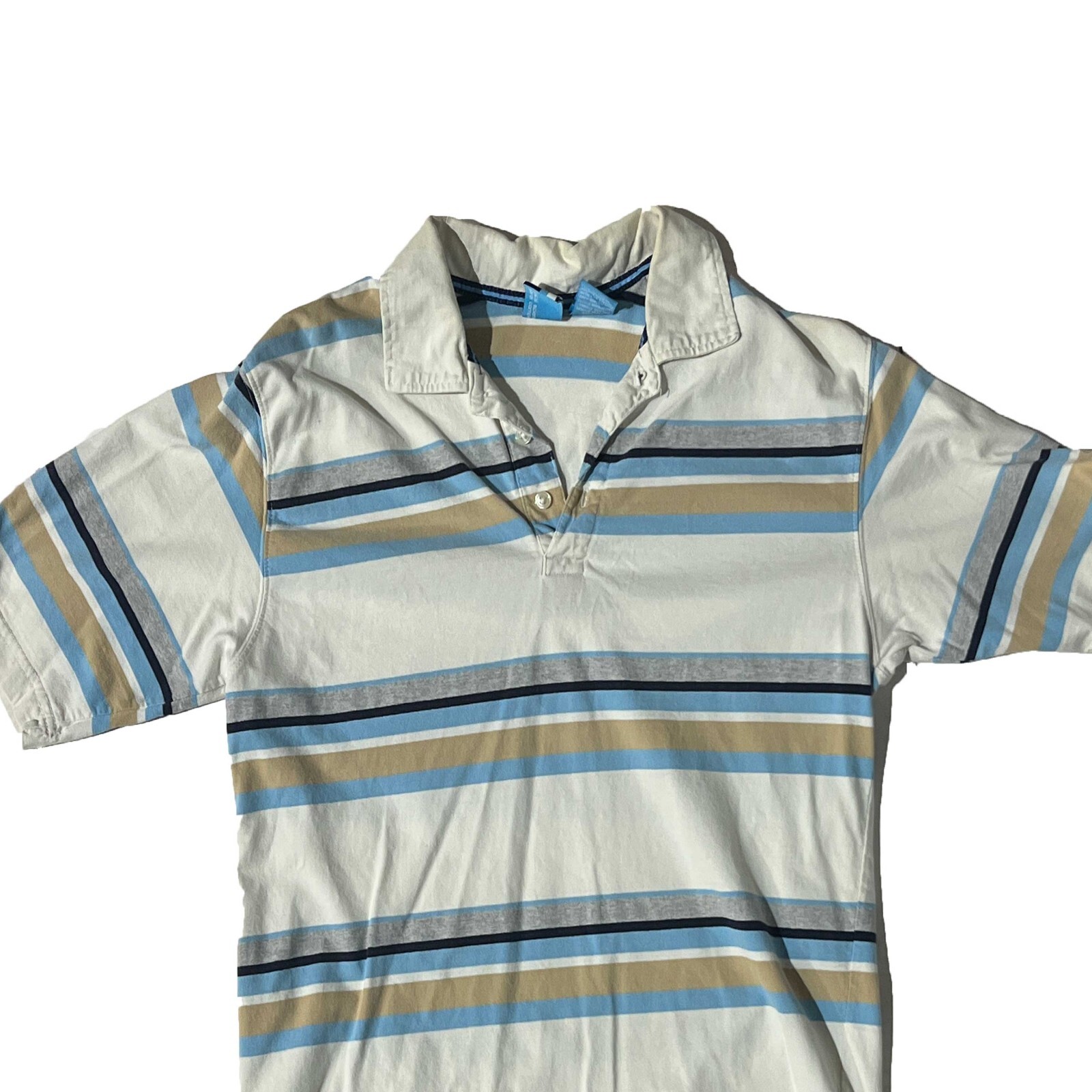 PHYS SCi Men White Striped Collared Button Up Pol… - image 3