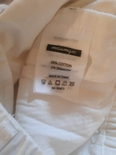 MaaMgic Men Classic Cotton/Spandex White Shorts Elastic Waistband