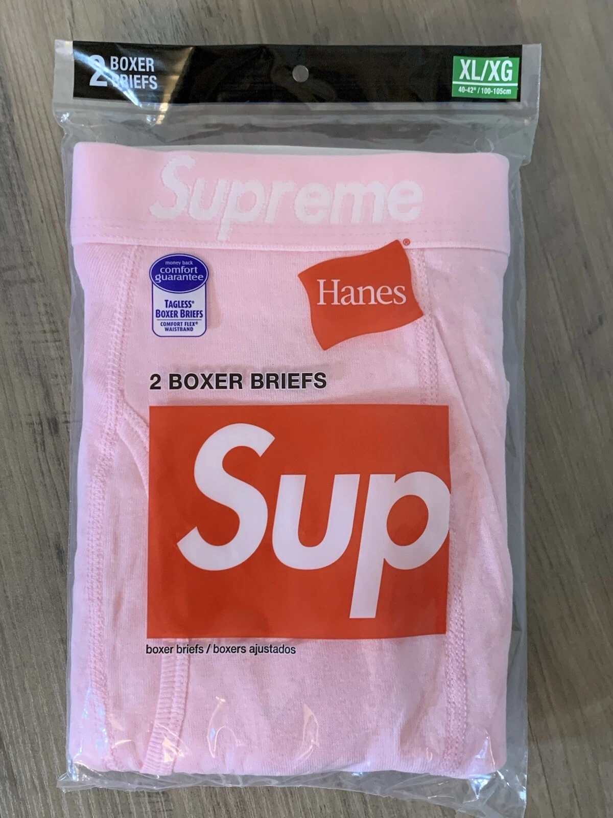 Boxers roses Supreme Hanes   Lot de 2 boxers taille XL neufs et scellés 
