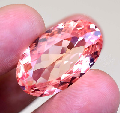 Natural Imperial Topaz 23 to 25 Ct Oval Certificate Rare Flawless Loose Gemstone