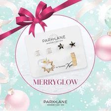 Park Lane MERRYGLOW- Set Of 3 Pairs Of Star Post And Hoop Earrings Retail $106