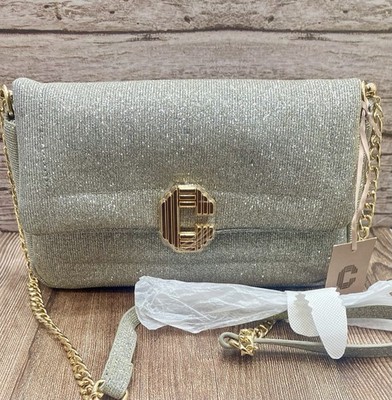 Kurt Geiger Carvela Bag Soft Midi Fabric Gold Detail Crossbody RRP