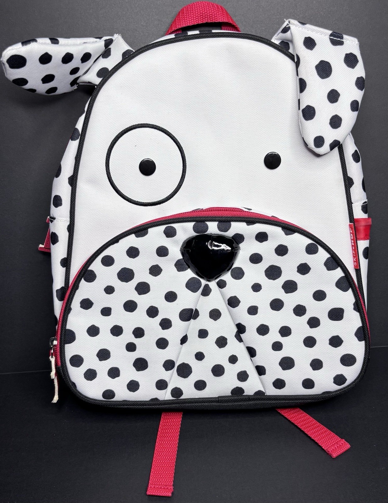 Skip Hop Zoo Dog Backpack Toddler Kids Black White Red Dalma