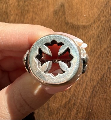Chrome Hearts 925 Sterling Silver Cross Cutout Ring Size 9.25 Heavy 38.24gr