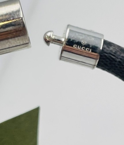 Gucci Italy Sterling Silver Logo Cord Bracelet - Picture 12 of 13