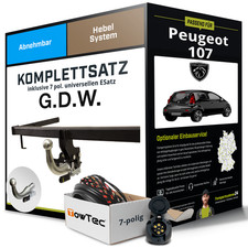 Anhängerkupplung abnehmbar für PEUGEOT 107 +E-Satz NEU