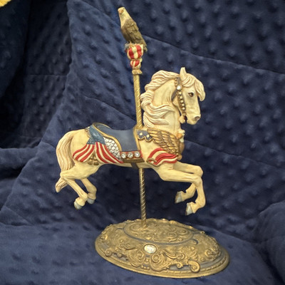 Willitts Carousel Classics Patriotic Jumper Horse Figurine, Metal