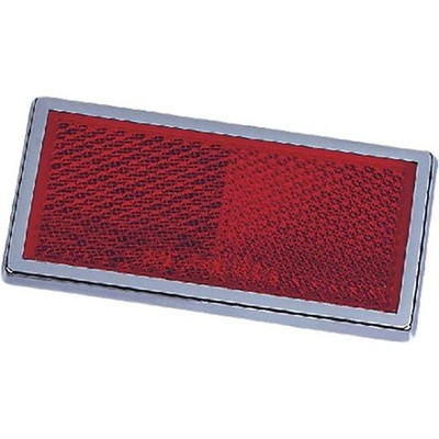 Reflector Peel And Stick 3-1/2 X 1-3/4 Red Chrome Bezel Rv Safety Marker