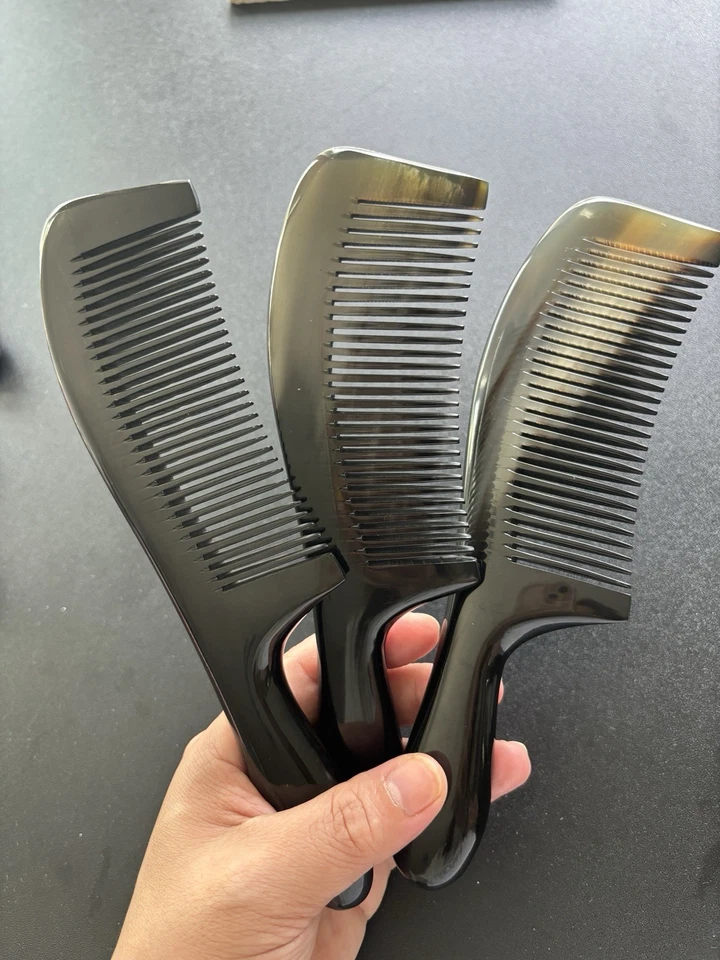 Peine pequeño cuerno de búfalo antiestático 100 % natural local de EE. UU. - Gran regalo Foto 3 de 3